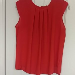 Meraki Women Red Pleated Front and Back Buttons M
